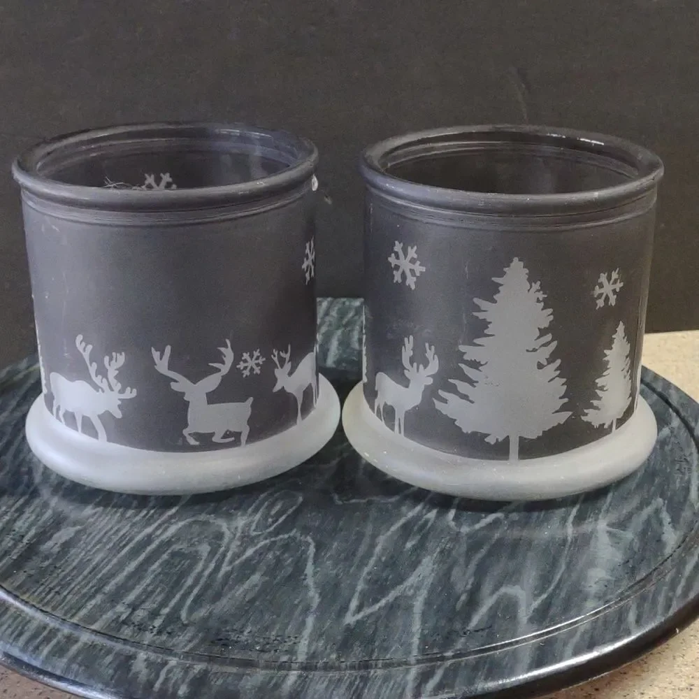 2 Large Yankee Candle Holders Deer and Moose   Ch 1B